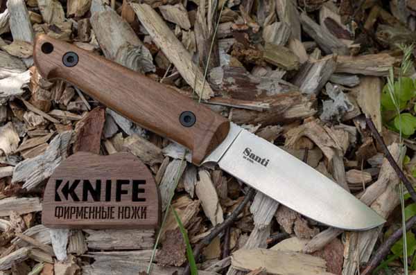 Нож Santi D2 Stonewash Орех от Kizlyar Supreme