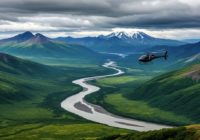 Вертолет над просторами России